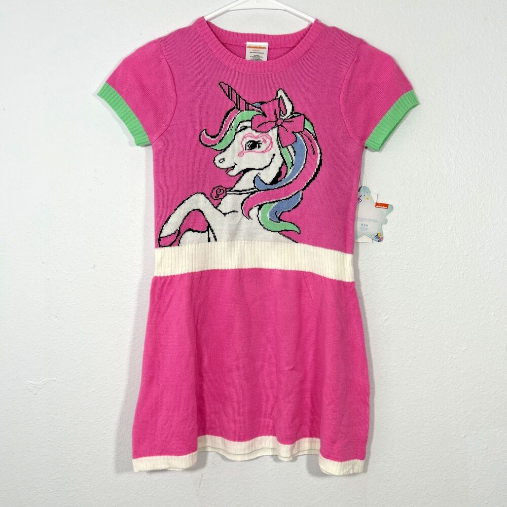 Nickelodeon Sweater Dress Girls‎ S 6 Pink Unicorn Jojo Siwa